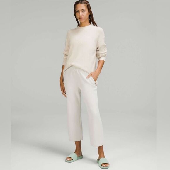 Lululemon Merino Wool Blend Rib Crewneck Sweater White Opal Oversized - Picture 10 of 10